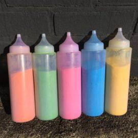 Farvepulver-Sprayflasker-5-farver-200-gram
