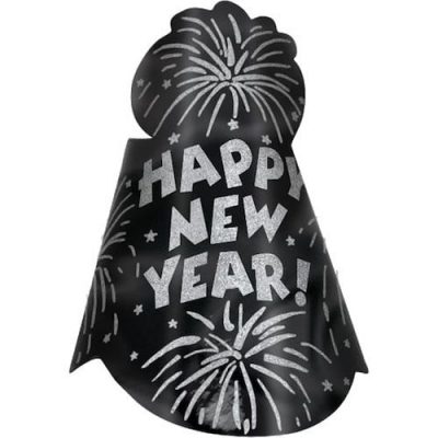 23cm Happy New Year Hat - Sort