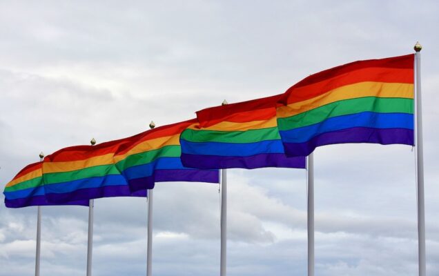 Pride-banner med store flag