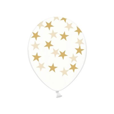 Stærk Ballon med guld stjerne (x6)