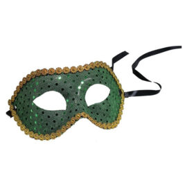 Grøn-maske-med-glitter-og-palietter