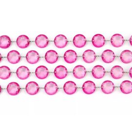 Krystal perlekæde 1m (Pink)