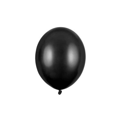 Latex Ballon Metallisk Sort 27cm (x50)