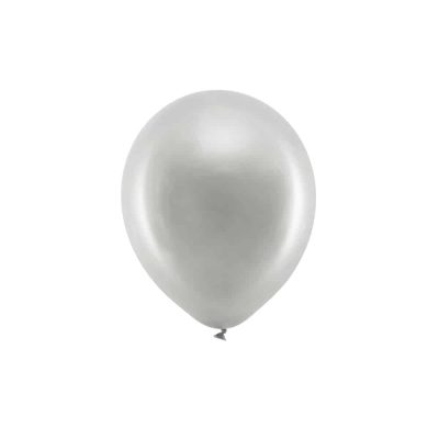 Metalliske Sølv Balloner 23cm (100 stk.)