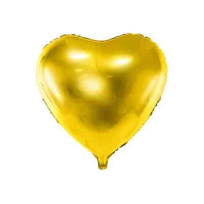Folieballon Hjerte Guld 45 cm