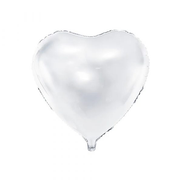 Folieballon Hjerte Hvid 45 cm