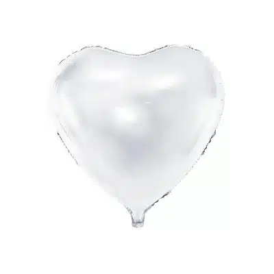 Folieballon Hjerte Hvid 61 cm