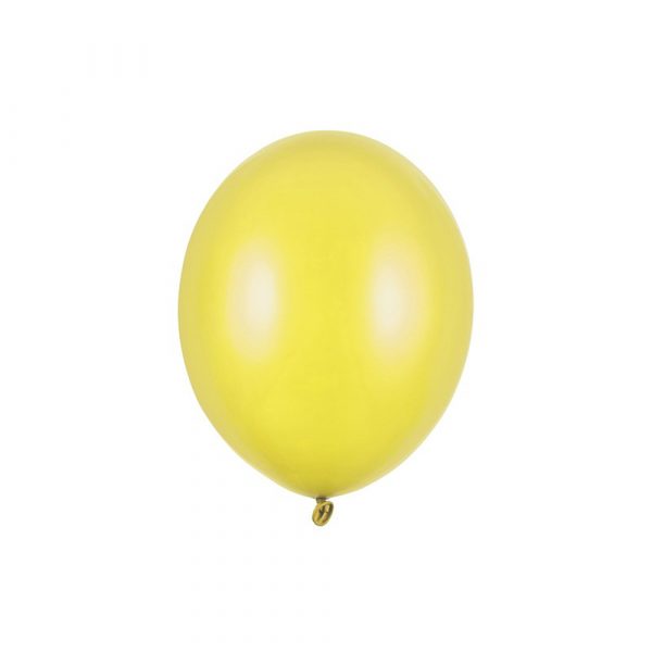 Latex ballon Metallic Lemon gul 30 cm (10 stk)