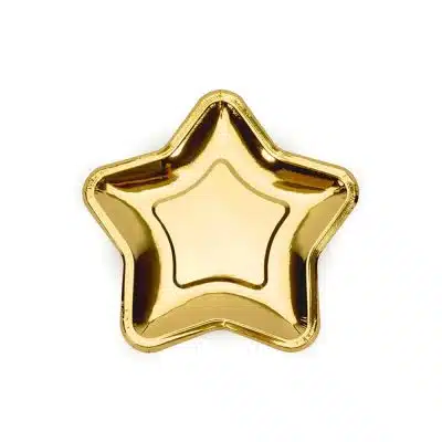 Tallerkner Stjerner Guld 18 cm (6 stk)