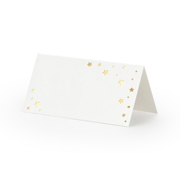 Bordkort med guld Stjerner (10 stk)