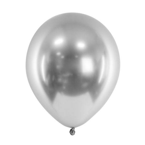 Latex Ballon Glossy Sølv 30 cm (50 stk.)