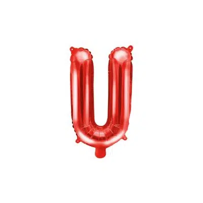 Rød Bogstav ballon U (35cm)