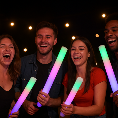 LED skumstave med farvet lys – fest og events